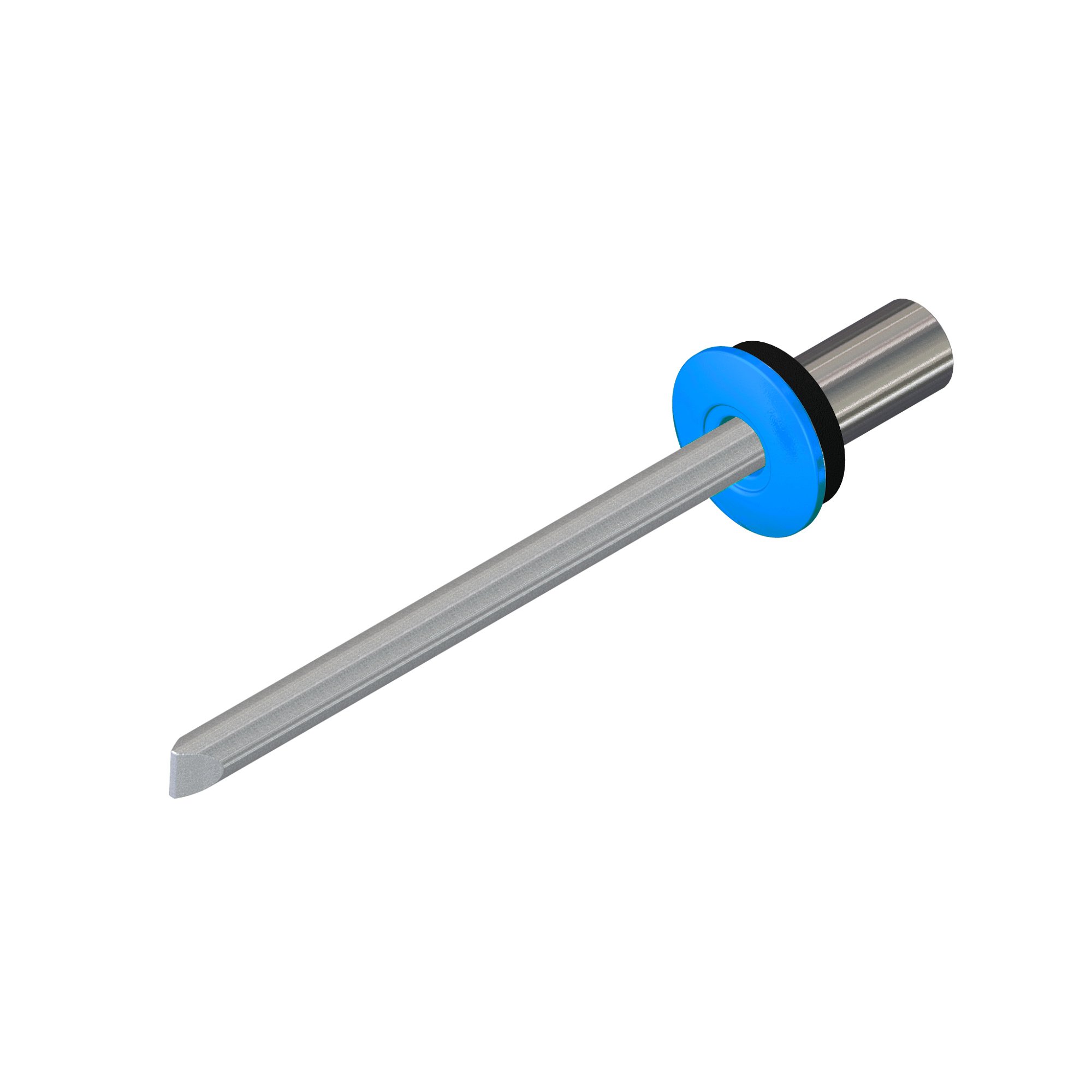 Painted sealed head rivet with washer - stainless mandrel